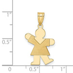 Load image into Gallery viewer, 14K Yellow Gold Girl Engravable Charm 14mm width