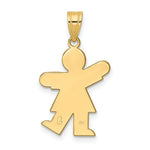 Load image into Gallery viewer, 14K Yellow Gold Girl Engravable Charm 14mm width