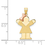 Load image into Gallery viewer, 14K Two-tone Gold Small Girl on Left Engravable Charm
