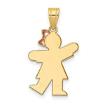 Load image into Gallery viewer, 14K Two-tone Gold Small Girl on Right Engravable Charm