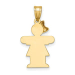 Load image into Gallery viewer, 14K Yellow Gold Solid Engravable Girl w/ Bow on Left Charm 30mm length
