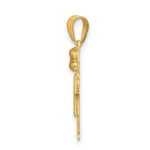 Load image into Gallery viewer, 14K Two-tone Gold Small Girl w/ Bow on Left Engravable Charm