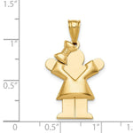 Load image into Gallery viewer, 14K Yellow Gold Puffed Girl w/Bow on Left Engravable Charm
