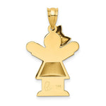 Load image into Gallery viewer, 14K Yellow Gold Puffed Girl w/Bow on Left Engravable Charm