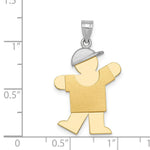 Load image into Gallery viewer, 14K Two-tone Gold Large Boy w/Hat on Left Engravable Charm