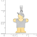 Load image into Gallery viewer, 14K Two-tone Gold Large Boy w/Hat on Right Engravable Charm