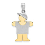 Load image into Gallery viewer, 14K Two-tone Gold Large Boy w/Hat on Right Engravable Charm
