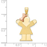 Load image into Gallery viewer, 14K Two-tone Gold Large Girl w/Bow on Left Engravable Charm