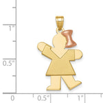 Load image into Gallery viewer, 14K Two-tone Gold Large Girl w/Bow on Right Engravable Charm