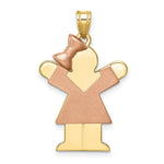 Load image into Gallery viewer, 14K Two-tone Gold Large Girl w/Bow on Left Engravable Charm
