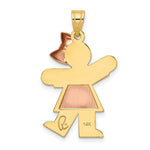 Load image into Gallery viewer, 14K Two-tone Gold Large Girl w/Bow on Right Engravable Charm
