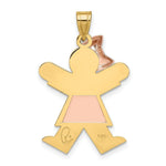 Load image into Gallery viewer, 14K Two-tone Gold Large Girl w/Bow on Left Engravable Charm