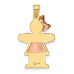 Load image into Gallery viewer, 14K Two-tone Gold Large Girl w/Bow on Left Engravable Charm
