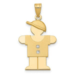 Load image into Gallery viewer, 14K Yellow Gold 0.03-Carat tw Diamond Boy with Hat Kid Pendant