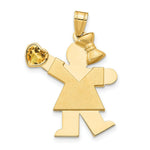 Load image into Gallery viewer, 14K Yellow Gold Girl with CZ November Birthstone Engravable Charm Pendant