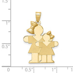 Load image into Gallery viewer, 14K Yellow Gold Big Girl & Little Girl Engravable Charm Pendant