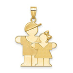 Load image into Gallery viewer, 14K Yellow Gold Big Boy & Little Girl Engravable Charm Pendant