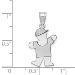 Load image into Gallery viewer, 14K White Gold Small Boy w/Hat on Left Engravable Charm Pendant