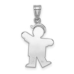 Load image into Gallery viewer, 14K White Gold Small Boy w/Hat on Left Engravable Charm Pendant