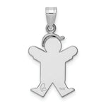 Load image into Gallery viewer, 14K White Gold Small Boy w/Hat on Right Engravable Charm Pendant