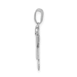Load image into Gallery viewer, 14K White Gold Small Girl w/Bow on Left Engravable Charm Pendant