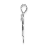 Load image into Gallery viewer, 14K White Gold Small Girl w/Bow on Right Engravable Charm Pendant