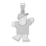 Load image into Gallery viewer, 14K White Gold Medium Boy w/Hat on Left Engravable Charm Pendant