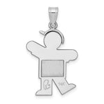 Load image into Gallery viewer, 14K White Gold Medium Boy w/Hat on Left Engravable Charm Pendant