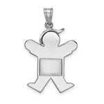 Load image into Gallery viewer, 14K White Gold Medium Boy w/Hat on Right Engravable Charm Pendant