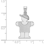 Load image into Gallery viewer, 14K White Gold Medium Boy w/Hat on Right Engravable Charm Pendant