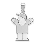 Load image into Gallery viewer, 14K White Gold Medium Boy w/Hat on Right Engravable Charm Pendant