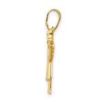Load image into Gallery viewer, 14K Yellow Gold Solid Engravable Girl with Bow on Right Charm 30mm length