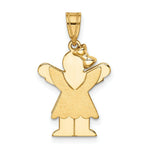 Load image into Gallery viewer, 14K Yellow Gold Solid Engravable Girl with Bow on Right Charm 30mm length