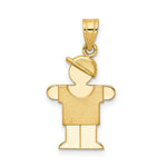 Load image into Gallery viewer, 14K Yellow Gold Solid Engravable Boy with Hat on Right Charm 25mm length