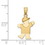 Load image into Gallery viewer, 14K Yellow Gold Solid Engravable Boy with Hat on Left Charm 25mm length