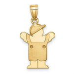 Load image into Gallery viewer, 14K Yellow Gold Solid Engravable Boy in Overalls with Hat on Left Charm