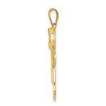 Load image into Gallery viewer, 14K Yellow Gold Solid Engravable Girl with Bow on Right Charm 30mm length