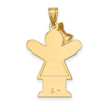Load image into Gallery viewer, 14K Yellow Gold Solid Engravable Girl with Bow on Left Charm 30mm length