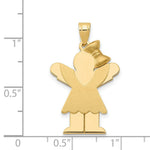Load image into Gallery viewer, 14K Yellow Gold Solid Engravable Girl with Bow on Right Charm 30mm length
