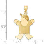 Load image into Gallery viewer, 14K Yellow Gold Solid Engravable Boy with Hat on Right Charm 30mm length