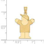 Load image into Gallery viewer, 14K Yellow Gold Solid Engravable Boy with Hat on Right Charm 30mm length
