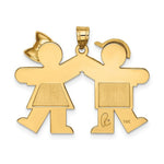 Load image into Gallery viewer, 14K Yellow Gold Solid Engravable Boy on Left & Girl on Right Charm Pendant