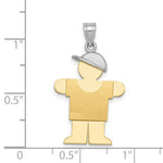 Load image into Gallery viewer, 14K Two-tone Gold Large Boy with Hat on Right Engravable Charm Pendant