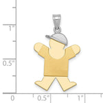 Load image into Gallery viewer, 14K Two-tone Gold Large Boy with Hat on Right Engravable Charm Pendant