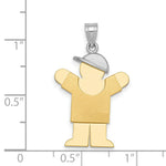 Load image into Gallery viewer, 14K Two-tone Gold Large Boy with Hat on Right Engravable Charm Pendant