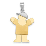 Load image into Gallery viewer, 14K Two-tone Gold Large Boy with Hat on Right Engravable Charm Pendant