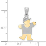 Load image into Gallery viewer, 14K Two-tone Gold Small Boy with Hat on Left Engravable Charm Pendant