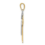 Load image into Gallery viewer, 14K Two-tone Gold Large Boy with Hat on Left Engravable Charm Pendant