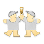 Load image into Gallery viewer, 14K Two-tone Gold Large Double Boys Engravable Charm Pendant