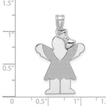 Load image into Gallery viewer, 14K White Gold Medium Girl with Bow on Right Engravable Charm